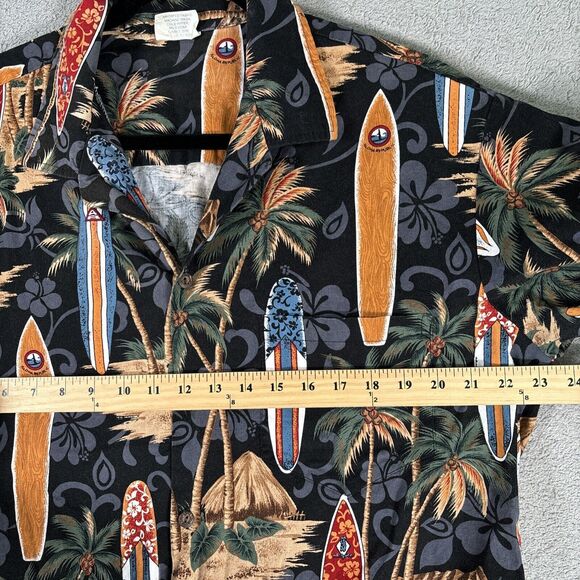 VNTG Aloha Republic Men XL Hawaiian Shirt Button Down Surf Boards Palm Trees USA - Picture 8 of 10